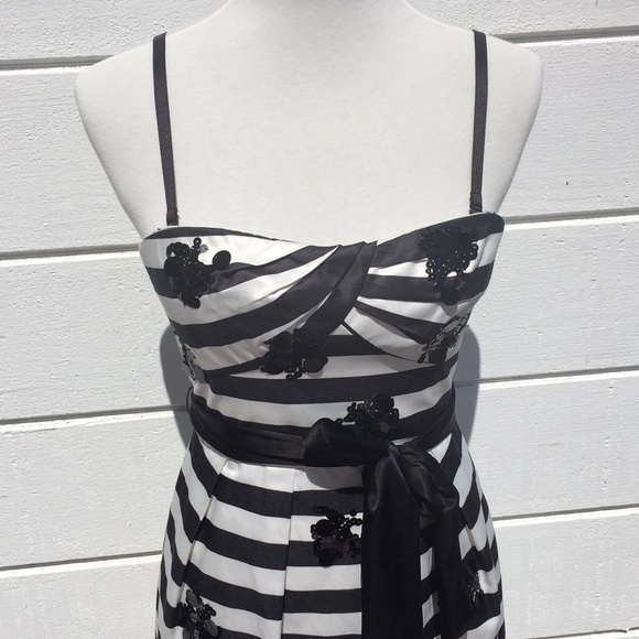 NWOT! BCBG Black & White Striped Dress - Picture 3 of 5